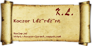 Koczor Lóránt névjegykártya