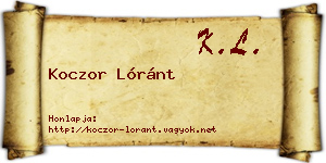 Koczor Lóránt névjegykártya