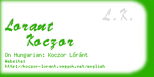 lorant koczor business card